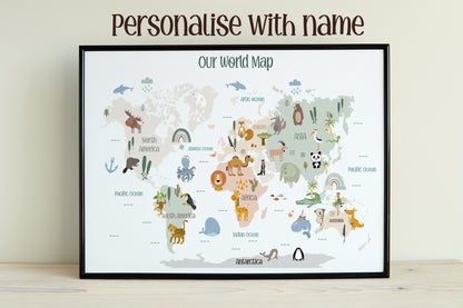 Children’s World Map Print