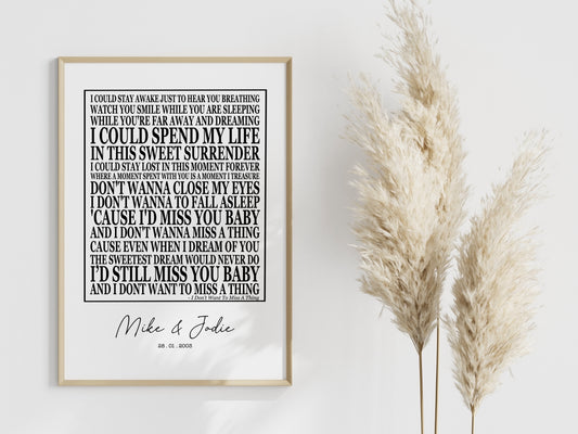 Personalised Lyric Print