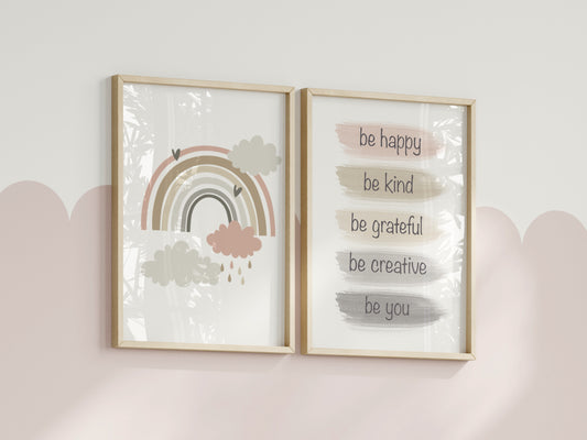 Kids Rainbow Affirmation Set Of 2 Prints