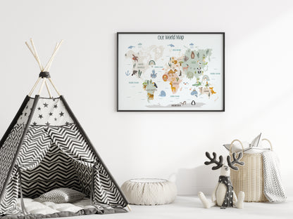 Children’s World Map Print