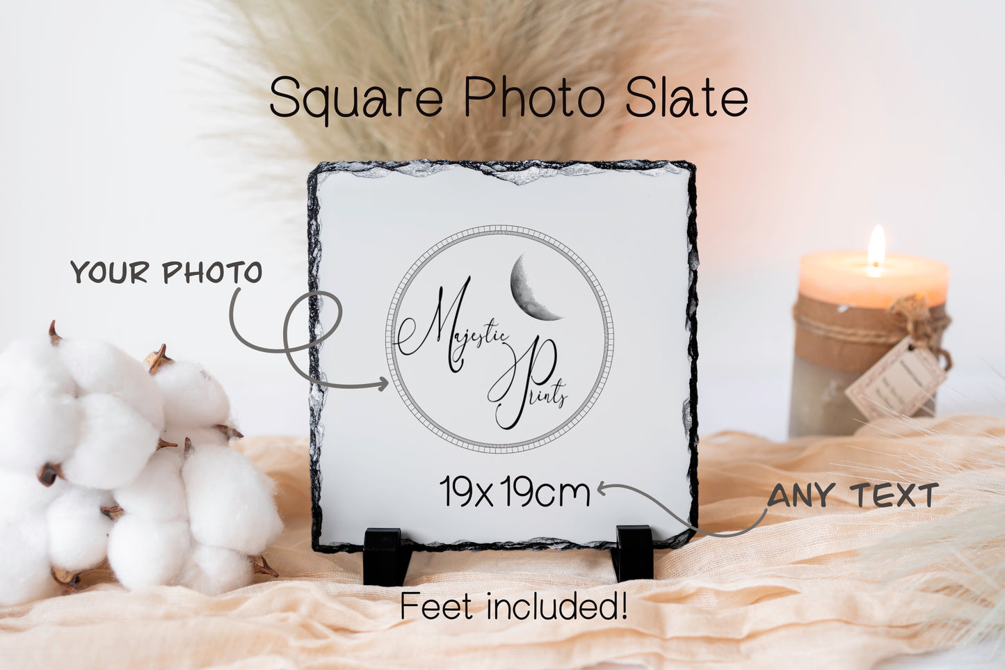 Personalised Photo Slate Square