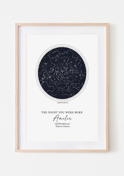 Star Map Personalised Print